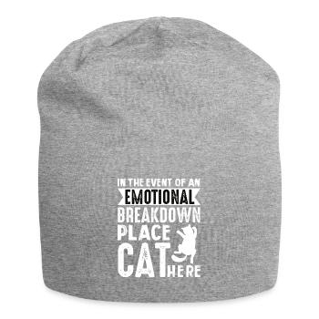 Real men love cats cat man cat father - Jersey Beanie - heather grey - Front