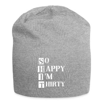 30th birthday - 30 years year of construction Round Thirty - Jersey Beanie - heather grey - Front