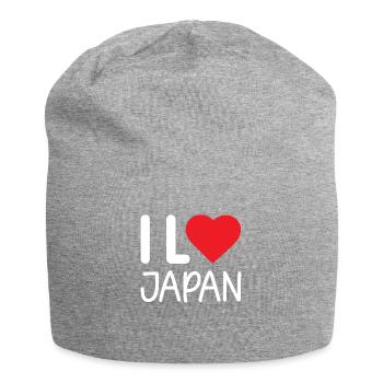 japan Asien Mitte Japanisch Herz - Jersey-Beanie - Grau meliert - Vorne
