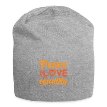 Frieden Peace Liebe Friede Weltfrieden - Jersey-Beanie - Grau meliert - Vorne