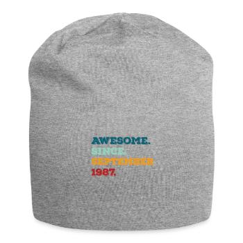Birthday September 1987 Born Year of birth - Jersey Beanie - heather grey - Front