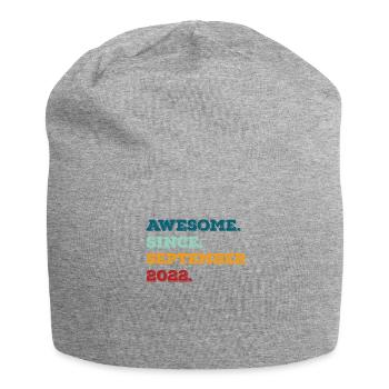 Geburtstag September 2022 Geboren Geburtsjahr - Jersey-Beanie - Grau meliert - Vorne
