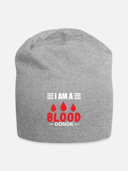 Blutspende Blutspenden Blutspender - Jersey-Beanie - Grau meliert