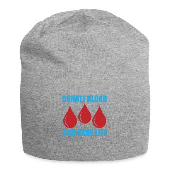 Don de sang Dons de sang Donneurs de sang - Bonnet en jersey - gris chiné - Devant