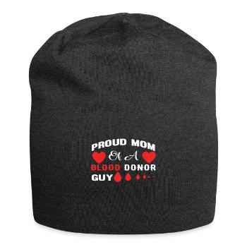Don de sang Don de sang Donneur de sang Maman fils - Bonnet en jersey - charbon - Devant
