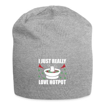 Chinesisches Fondue Feuertopf Hotpot - Jersey-Beanie - Grau meliert - Vorne