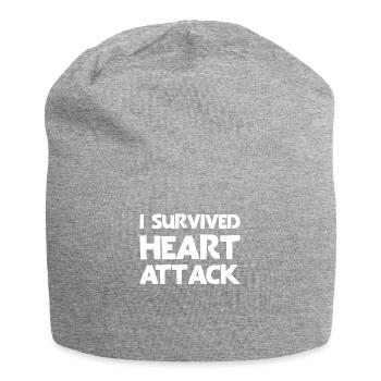 I survived a heart attack - Jersey Beanie - heather grey - Front
