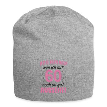 60. Geburtstag 60 Jahre Geburtstagsgeschenk Frauen - Jersey-Beanie - Grau meliert - Vorne