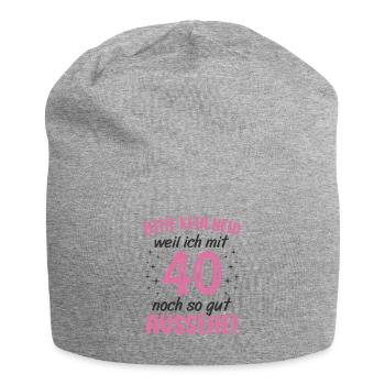 40. Geburtstag 40 Jahre Geburtstagsgeschenk Frauen - Jersey-Beanie - Grau meliert - Vorne