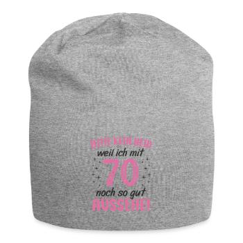 70. Geburtstag 70 Jahre Geburtstagsgeschenk Frauen - Jersey-Beanie - Grau meliert - Vorne