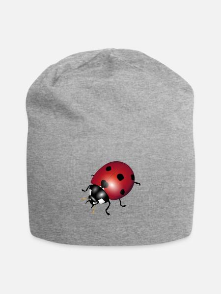 Marienkäfer - Jersey-Beanie - Grau meliert