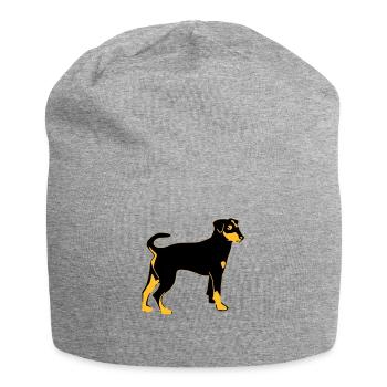 pinscher chien - Bonnet en jersey - gris chiné - Devant