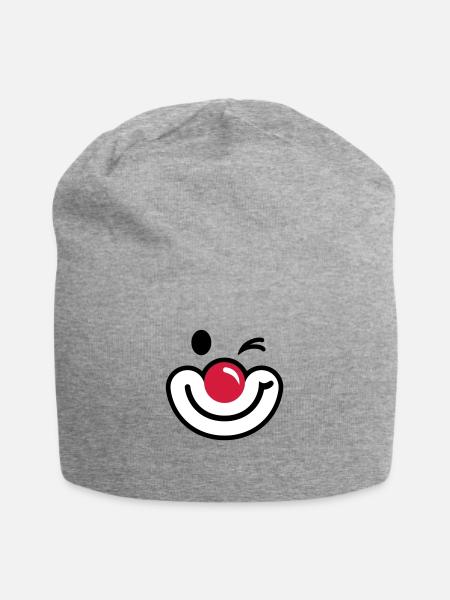 Clownsgesicht 2 - Jersey-Beanie - Grau meliert