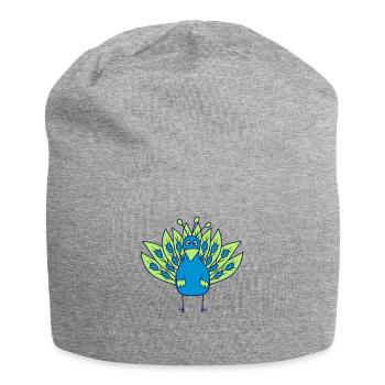 pfau fasan vogel federn gross maennlich schoen hue - Jersey-Beanie - Grau meliert - Vorne