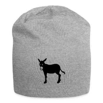 Katalanischer Esel, Symbol von Katalonien Barcelon - Jersey-Beanie - Grau meliert - Vorne