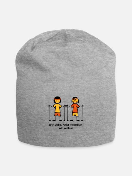Walking II - Jersey-Beanie - Grau meliert