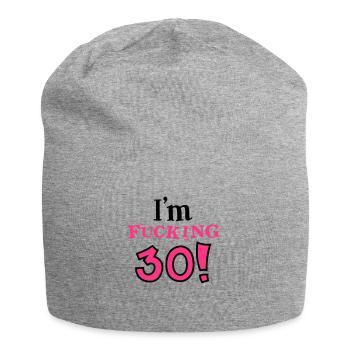 30. Geburtstag - Geburtstagskind - dreißig - 2C - Jersey-Beanie - Grau meliert - Vorne