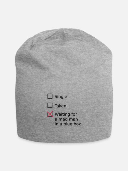 Single Taken Waiting for a mad man in a blue box - Bonnet en jersey - gris chiné
