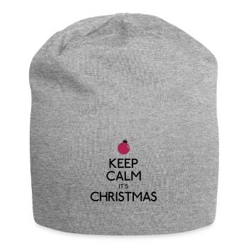 keep calm its christmas - Jersey Beanie - heather grey - Front