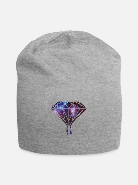 Diamond - Diamant - Galaxie - Hipster - Universum - Jersey-Beanie - Grau meliert