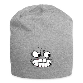 kopf gesicht boese wuetend beherrschung verloren z - Jersey-Beanie - Grau meliert - Vorne