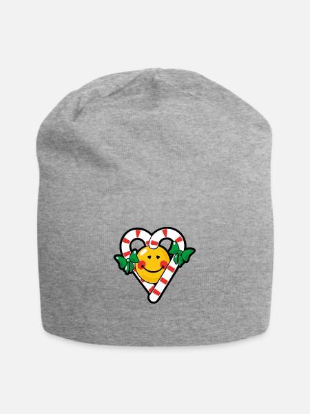 Smiley Christmas Candy Love - Jersey-Beanie - Grau meliert