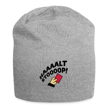 rote karte stop - Jersey-Beanie - Grau meliert - Vorne
