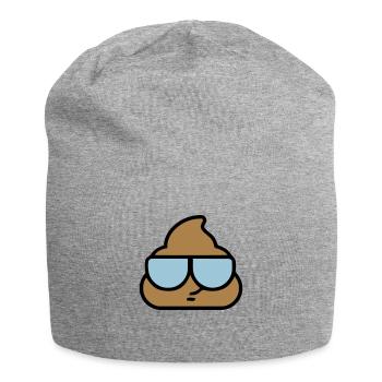 Emoji poop coole Gläser - Jersey-Beanie - Grau meliert - Vorne