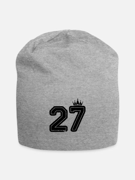 27 - Jersey-Beanie - Grau meliert