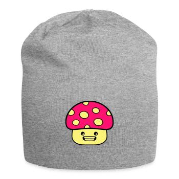Bande dessinée champignon - Bonnet en jersey - gris chiné - Devant