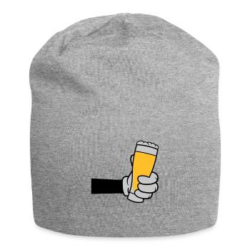 Bierglas anstoßen Comic Hand - Jersey-Beanie - Grau meliert - Vorne