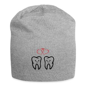zähne verliebt - Jersey-Beanie - Grau meliert - Vorne