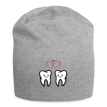 zähne verliebt - Jersey-Beanie - Grau meliert - Vorne