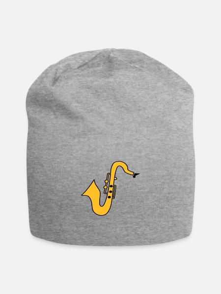 Saxofon - Jersey-Beanie - Grau meliert