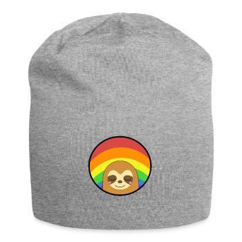 Regenbogenfahne Faultier schläft - Jersey-Beanie - Grau meliert - Vorne