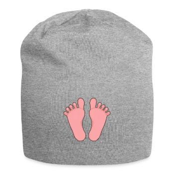 Bébé Pieds Fille Garçon - Bonnet en jersey - gris chiné - Devant