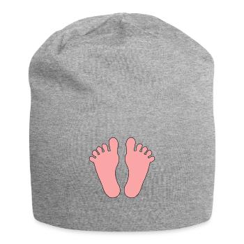 Bébé Pieds Fille Garçon - Bonnet en jersey - gris chiné - Devant