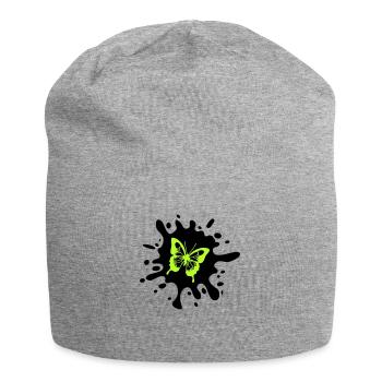 schmetterling farbklecks - Jersey-Beanie - Grau meliert - Vorne