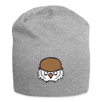 Eule Soldat Militär Krieg Helm Kämpfer Armee Cool - Jersey-Beanie - Grau meliert - Vorne
