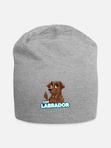 TEAM Labrador - Schokolade - Jersey-Beanie - Grau meliert