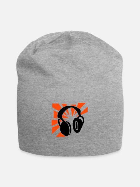 Explodierende Kopfhörer - Jersey-Beanie - Grau meliert