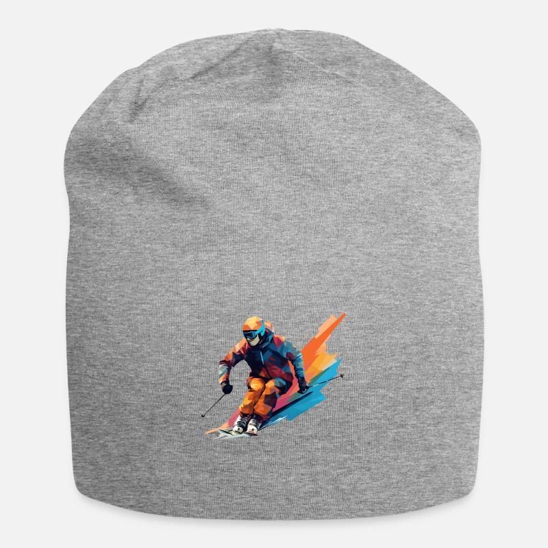 Ski design - Jersey Beanie - heather grey