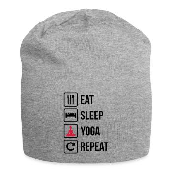 Mangez le sommeil Répétition de yoga - drôle - drôle - Bonnet en jersey - gris chiné - Devant
