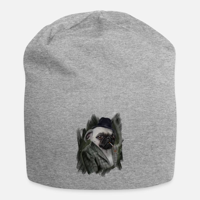 mops - Jersey-Beanie - Grau meliert