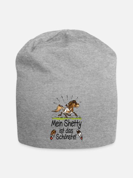 Mein Shetty das Schönste (Text schwarz) - Jersey-Beanie - Grau meliert