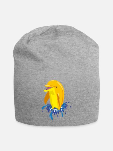 Delphin gelb Spritzer - Jersey-Beanie - Grau meliert
