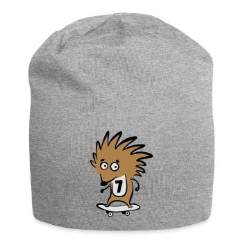 Skate Igel "Knut Heinrich" mit Startnummer 7 - Jersey-Beanie - Grau meliert - Vorne