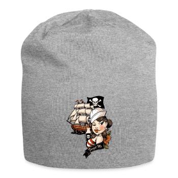 Pirate love tattoo - Jersey Beanie - heather grey - Front