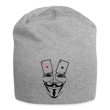 anonymous mask masque carte poker as1 - Bonnet en jersey - gris chiné - Devant