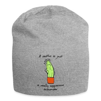 Kaktus Gurke Pflanze stachelig Aggressiv - Jersey-Beanie - Grau meliert - Vorne